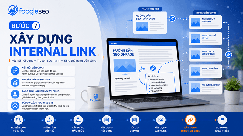 Xây dựng internal link để kết nối nội dung và tăng thứ hạng bền vững