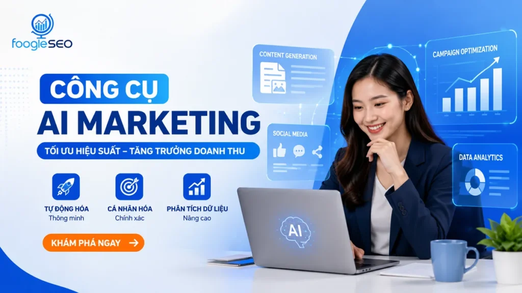 Công cụ AI Marketing giúp doanh nghiệp tự động hóa chiến dịch, cá nhân hóa nội dung và phân tích dữ liệu để tối ưu hiệu suất marketing