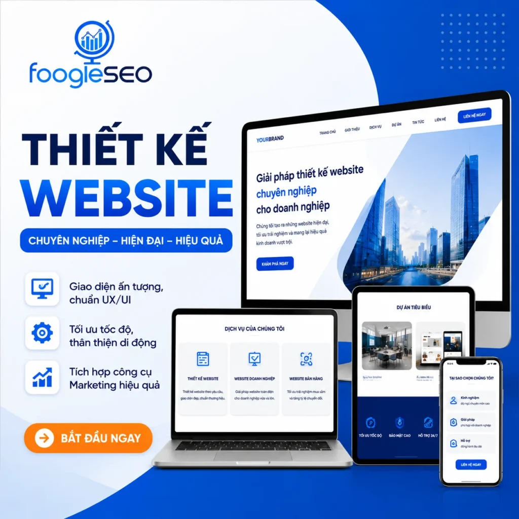 Hình mô tả thiết kế web tại FOOGLESEO